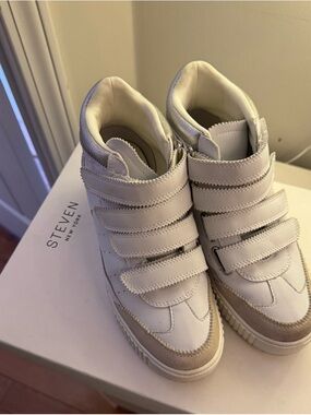 Steven New York Women’s White High-Top Velcro Sneakers